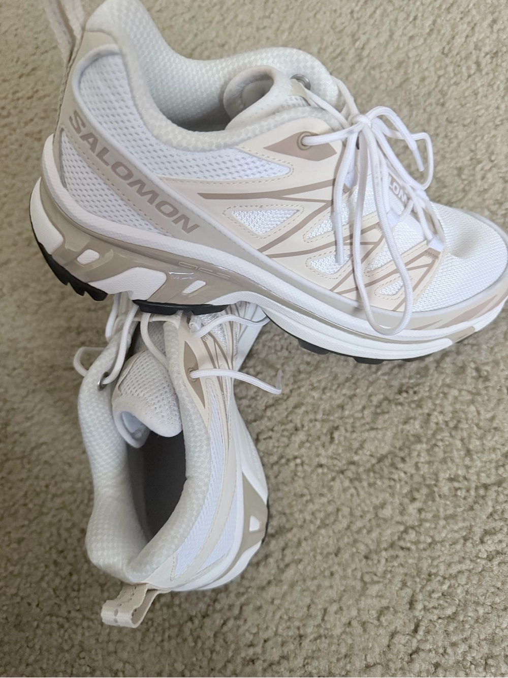 Salomon Women's White and Beige Athletic Trainers - Picture 6 of 7